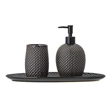 Bloomingville Seifenspender Set, grau, Keramik, 3er Set, 34cm im Sale